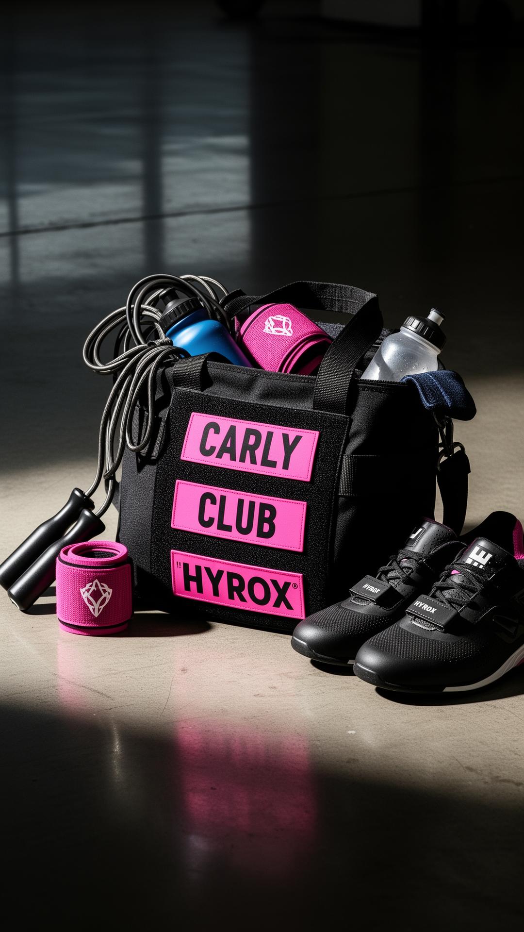Athlete carrying the Carly Club Tactical Tote race day and gym bag during a training session